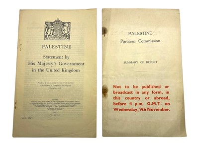 Lot 42 - Palestine - Partition Reports, 1938