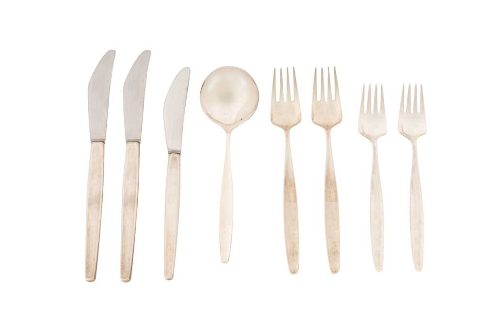 Lot 146 - A group of mid-20th century Danish silver flatware, Copenhagen by George Jensen, the majority import marks for London 1969