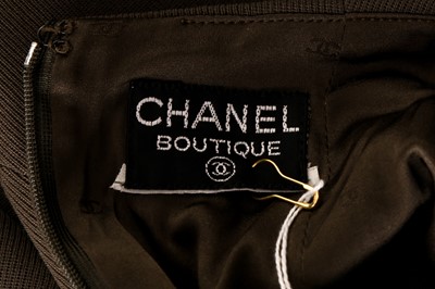 Lot 97 - Chanel Khaki Crepe CC Skirt Suit