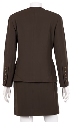 Lot 97 - Chanel Khaki Crepe CC Skirt Suit