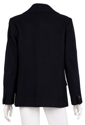 Lot 94 - Chanel Navy Cotton Ribbed Jacket - Size 40