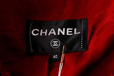 Lot 44 - Chanel Red Wool Boucle Cropped Jacket - Size 40