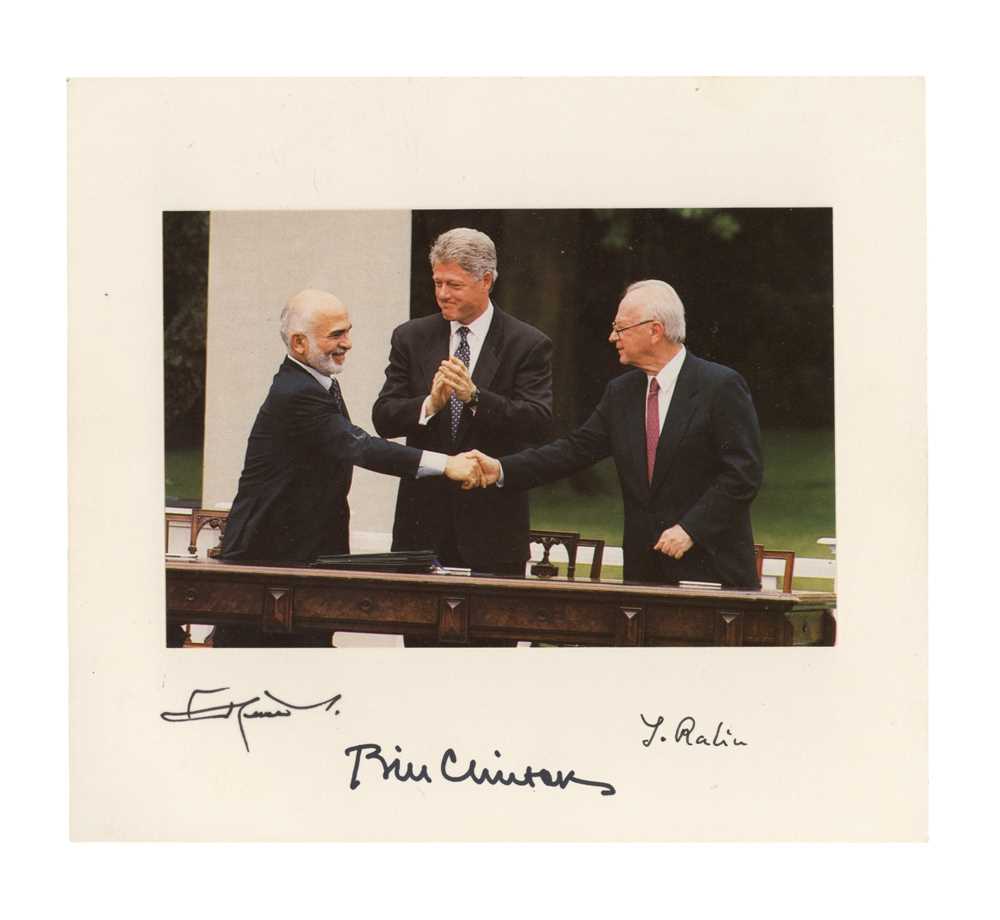 Lot 503 - Clinton (Bill), King Hussein of Jordan and