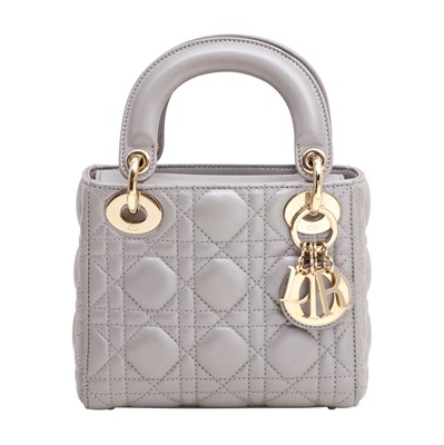 Lot 64 - Christian Dior Grey Mini Lady Dior Bag