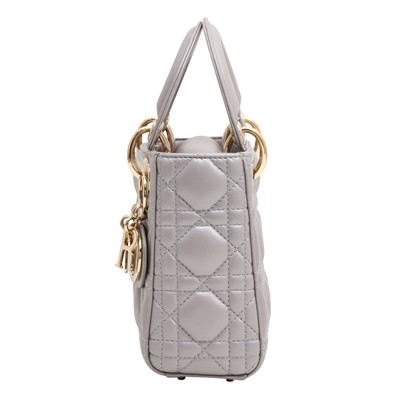 Lot 64 - Christian Dior Grey Mini Lady Dior Bag