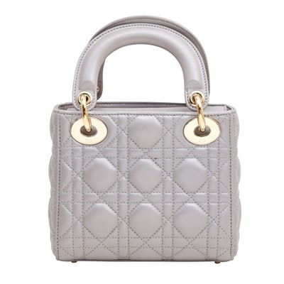 Lot 64 - Christian Dior Grey Mini Lady Dior Bag