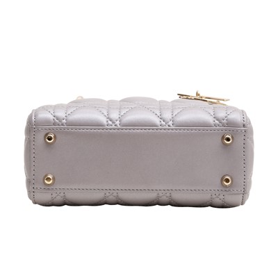 Lot 64 - Christian Dior Grey Mini Lady Dior Bag