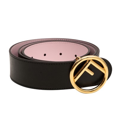 Lot 581 - Fendi Black F Is Fendi Reversible Belt - Size 95