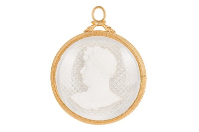Lot 490 - Portrait Miniature, Bust of Emperor set in glass