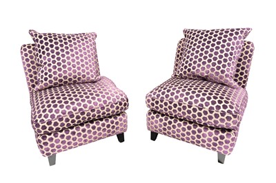 Lot 386 - A PAIR OF CONTEMPORARY SLIPPER CHAIRS