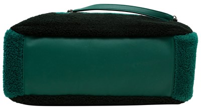 Lot 115 - Chanel Green Shearling Logo Maxi Shopping Tote