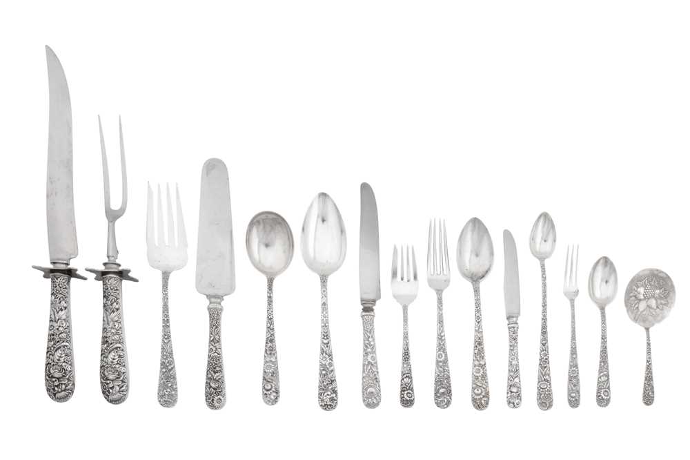 Lot 321 - A late 19th century American sterling silver table service of flatware / canteen, Baltimore circa 1890 by Samuel Kirk and Sons