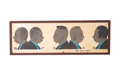 Lot 418 - MID-20TH CENTURY FOLK ART - HANDPAINTED BARBER SHOP SIGN