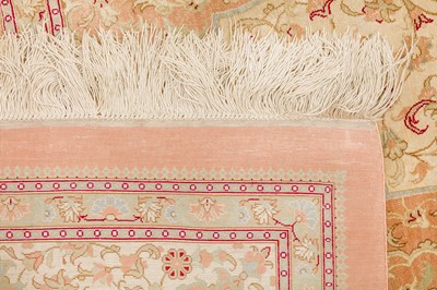 Lot 73 - AN EXTREMELY FINE SIGNED SILK QUM RUG, CENTRAL PERSIA