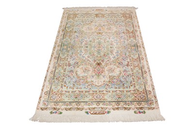 Lot 2 - AN EXTREMELY FINE PART SILK TABRIZ RUG, NORTH-WEST PERSIA