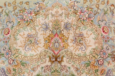 Lot 2 - AN EXTREMELY FINE PART SILK TABRIZ RUG, NORTH-WEST PERSIA