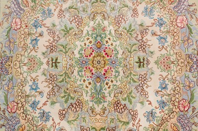 Lot 2 - AN EXTREMELY FINE PART SILK TABRIZ RUG, NORTH-WEST PERSIA