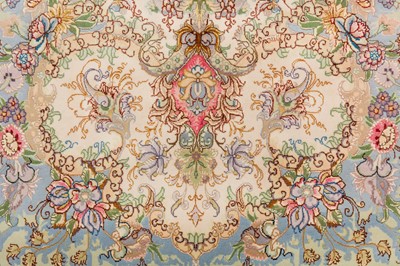 Lot 2 - AN EXTREMELY FINE PART SILK TABRIZ RUG, NORTH-WEST PERSIA