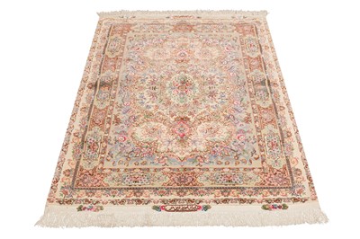 Lot 24 - A FINE PART SILK TABRIZ RUG, NORTH-WEST PERSIA
