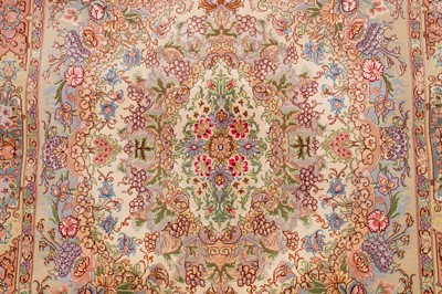 Lot 24 - A FINE PART SILK TABRIZ RUG, NORTH-WEST PERSIA