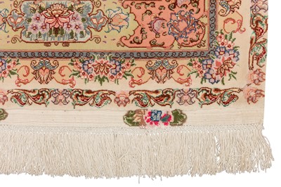Lot 24 - A FINE PART SILK TABRIZ RUG, NORTH-WEST PERSIA