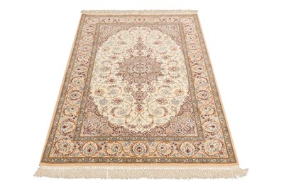 Lot 18 - A VERY FINE PART SILK ISFAHAN RUG, CENTRAL PERSIA