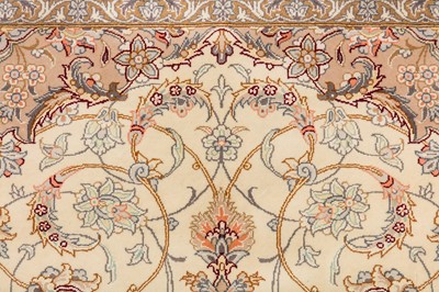 Lot 18 - A VERY FINE PART SILK ISFAHAN RUG, CENTRAL PERSIA