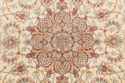 Lot 18 - A VERY FINE PART SILK ISFAHAN RUG, CENTRAL PERSIA