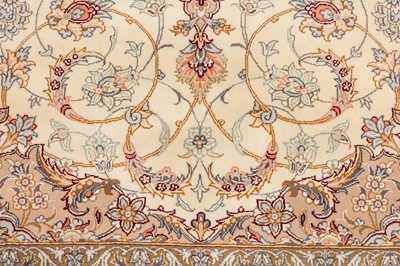 Lot 18 - A VERY FINE PART SILK ISFAHAN RUG, CENTRAL PERSIA
