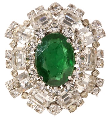 Lot 76 - Christian Dior Green Crystal Dome Brooch
