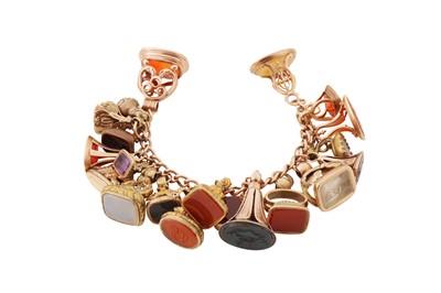 Lot 18 - A GEM-SET CHARM BRACELET