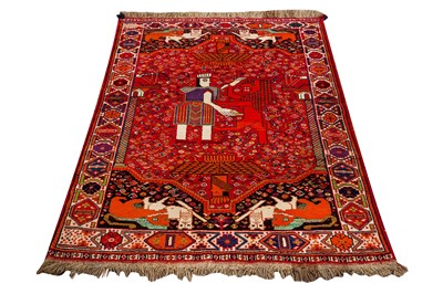 Lot 54 - A FINE PICTORIAL QASHQAI RUG, SOUTH-WEST PERSIA
