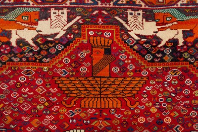 Lot 54 - A FINE PICTORIAL QASHQAI RUG, SOUTH-WEST PERSIA