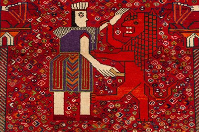 Lot 54 - A FINE PICTORIAL QASHQAI RUG, SOUTH-WEST PERSIA