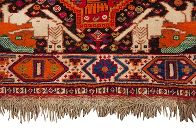 Lot 54 - A FINE PICTORIAL QASHQAI RUG, SOUTH-WEST PERSIA