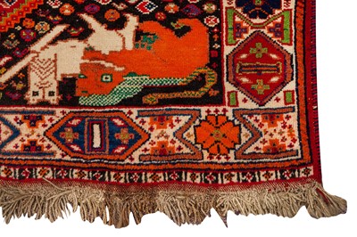 Lot 54 - A FINE PICTORIAL QASHQAI RUG, SOUTH-WEST PERSIA