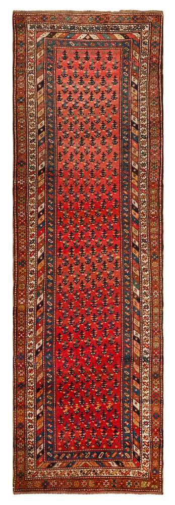 Lot 57 - AN ANTIQUE KARABAGH RUNNER, SOUTH CAUCASUS