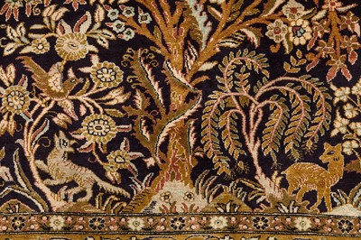 Lot 10 - A VERY FINE SILK QUM RUG, CENTRAL PERSIA