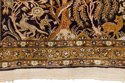Lot 10 - A VERY FINE SILK QUM RUG, CENTRAL PERSIA