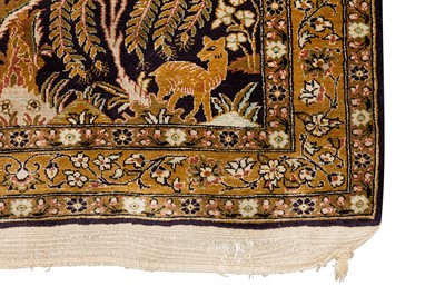 Lot 10 - A VERY FINE SILK QUM RUG, CENTRAL PERSIA