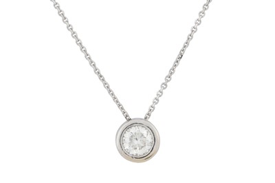 Lot 123 - A SINGLE DIAMOND PENDANT NECKLACE