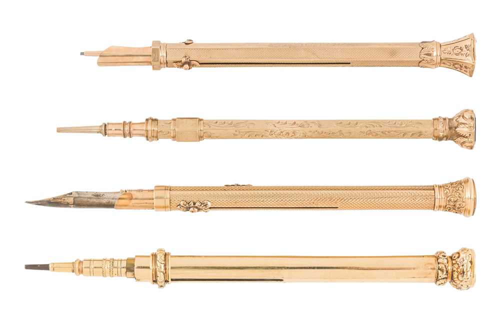 Legend Writing Instruments Lot 374 - FOUR ANTIQUE WRITING IMPLEMENTS