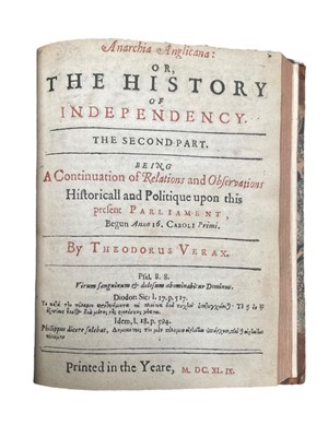 Lot 26 - History and politics, A collection of 23 volumes, including: Verax (Theodorus) [Clement Walker]