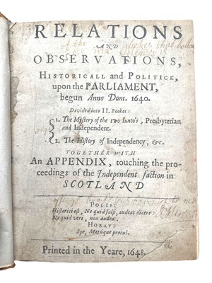 Lot 26 - History and politics, A collection of 23 volumes, including: Verax (Theodorus) [Clement Walker]