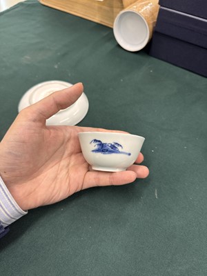 Lot 528 - A CHINESE BLUE AND WHITE NANKING CARGO CUP AND SAUCER