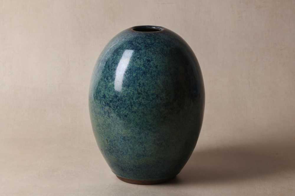 Lot 109 - A Chinese Yixing Jun-imitation 'yijun' vase, Qing Dynasty, 19th Century, signed Ge Mingxiang zhi