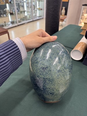 Lot 109 - A Chinese Yixing Jun-imitation 'yijun' vase, Qing Dynasty, 19th Century, signed Ge Mingxiang zhi