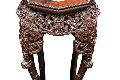Lot 78 - A PAIR OF CHINESE HARDWOOD JARDINIERE STANDS, LATE 19TH/EARLY 20TH CENTURY