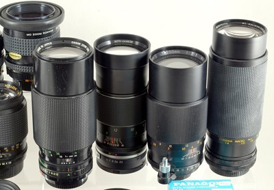 Lot 443 - Large Lens Collection. Tamron 500mm Mirror, Canon FD, Minolta etc.