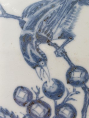 Lot 52 - A CHINESE MING-STYLE BLUE AND WHITE PILGRIM FLASK